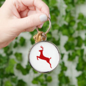 Reindedarm met Kerstmis Red Silhouette Golf Balls Sleutelhanger (Hand)