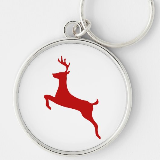 Reindedarm met Kerstmis Red Silhouette Golf Balls Sleutelhanger (Voorkant)