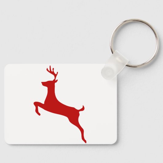 Reindedarm met Kerstmis Red Silhouette Trucker Hat Sleutelhanger (Voorkant)