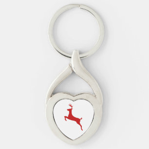 Reindedarm met Kerstmis Red Silhouette Trucker Hat Sleutelhanger