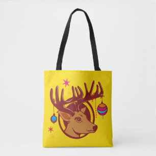 Reindedarm met kerstversiering + uw idee tote bag