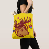 Reindedarm met kerstversiering + uw idee tote bag (Dichtbij)