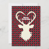 Reindedarm met zwarte en rode gevarieerde kerst feestdagenkaart (Voorkant)