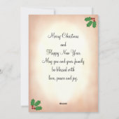 Reindedarm met zwarte en rode gevarieerde kerst feestdagenkaart (Achterkant)