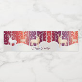 Reindedarm Snowy Holiday Water Fles Label Waterfles Etiket (Enkel label)