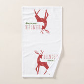 Reindedarmen en Snowflakes Reindekerst Bad Handdoek (Handdoek)