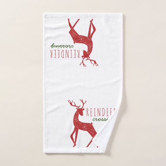 Reindedarmen en Snowflakes Reindekerst Bad Handdoek (Handdoek)