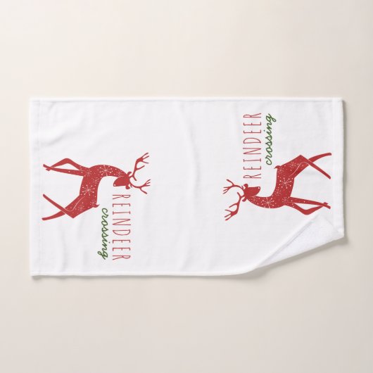 Reindedarmen en Snowflakes Reindekerst Bad Handdoek (Handdoek)