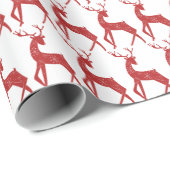 Reindedarmen en Snowflakes Reindekerst Cadeaupapier (Rol Hoek)