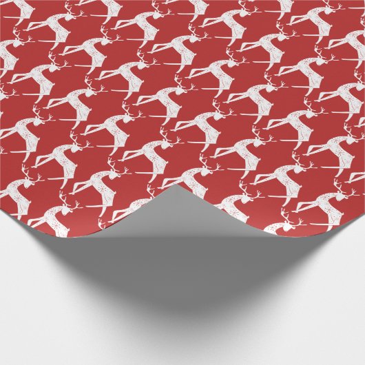 Reindedarmen en Snowflakes Reindekerst Cadeaupapier (Hoek)