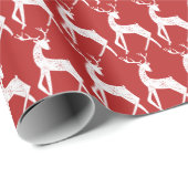 Reindedarmen en Snowflakes Reindekerst Cadeaupapier (Rol Hoek)