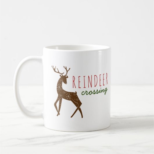 Reindedarmen en Snowflakes Reindekerst Koffiemok (Links)