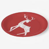 Reindedarmen en Snowflakes Reindekerst Papieren Bordje (Gekanteld)