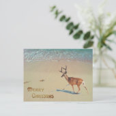 Reindedarmen op het strandsurroop kerst briefkaart (Staand voorkant)