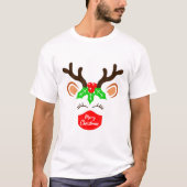 Reindedarmmasker Kerstmis 2021 Matching Fami T-shirt (Voorkant)