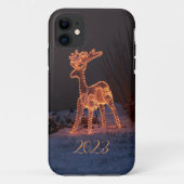Reindedarmontsteking in licht Kerstmis Case-Mate iPhone Case (Achterkant)