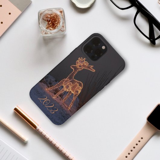 Reindedarmontsteking in licht Kerstmis Case-Mate iPhone Case