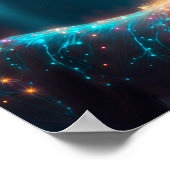 Reindedarmontsteking met kerstverlichting in het n poster (Hoek)