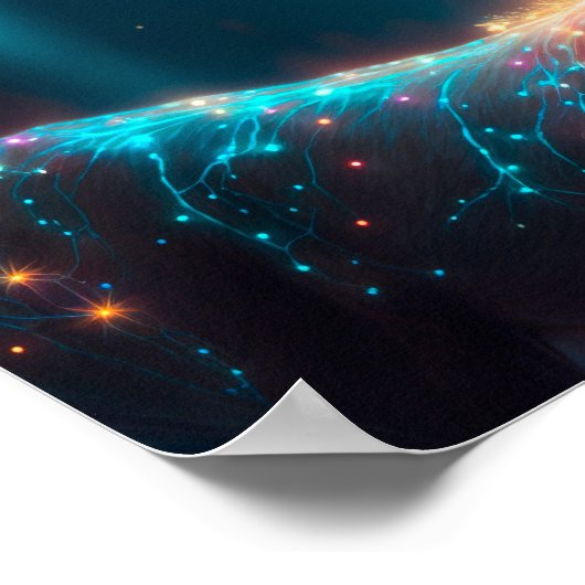 Reindedarmontsteking met kerstverlichting in het n poster (Hoek)