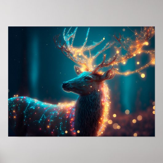 Reindedarmontsteking met kerstverlichting in het n poster (Voorkant)