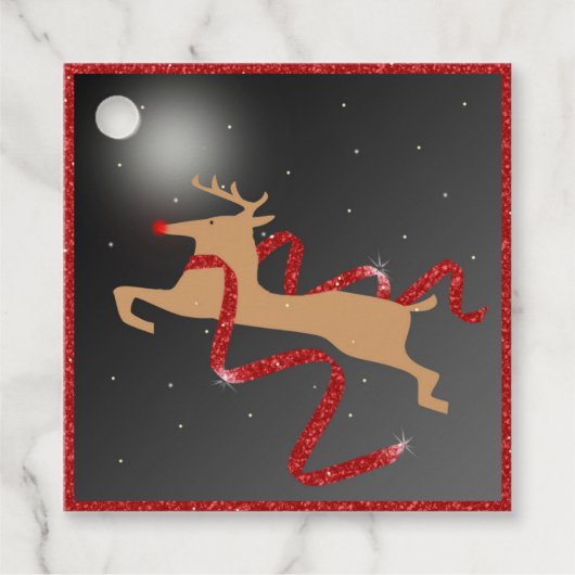 Reindedarmontsteking met Label met kerst met lint (Voorkant)