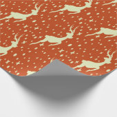 Reindedarmontsteking op bruin achtergrondpatroon cadeaupapier (Hoek)