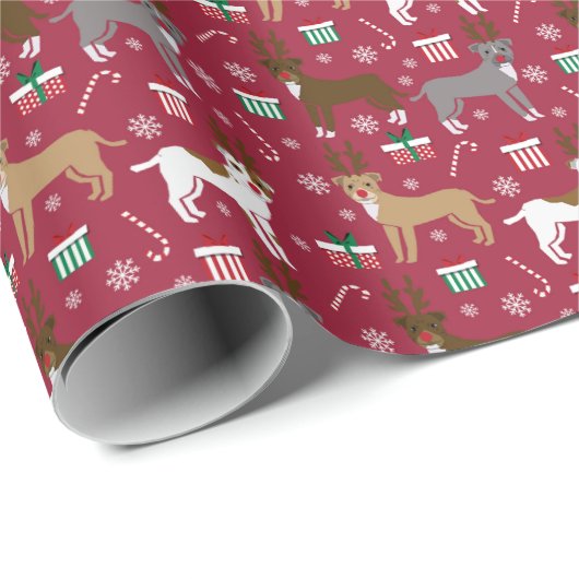 Reindedarpalts kerstfeestdag honden cadeaupapier (Rol Hoek)