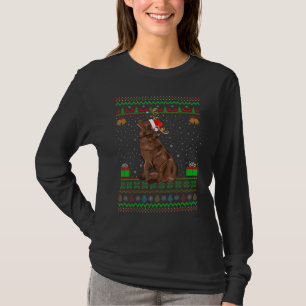 Reindedarren Santa Hat Matching Ugly Newfoundland  T-shirt