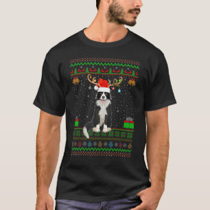 Reindedarren Santa Hat Matching Ugly Rough Collie T-shirt
