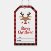 Reindedarrood met een pretkerst van cadeaulabel (Voorkant)