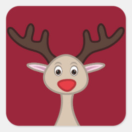 Reindedartekenfilm Vierkante Sticker