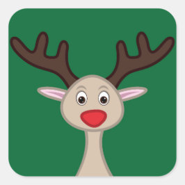 Reindedartekenfilm Vierkante Sticker