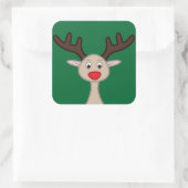 Reindedartekenfilm Vierkante Sticker (Tas)