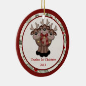 Reindedartriplets 1e Kerstmis Keramisch Ornament (Rechts)