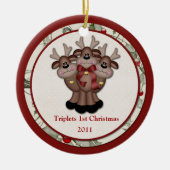 Reindedartriplets 1e Kerstmis Keramisch Ornament (Voorkant)
