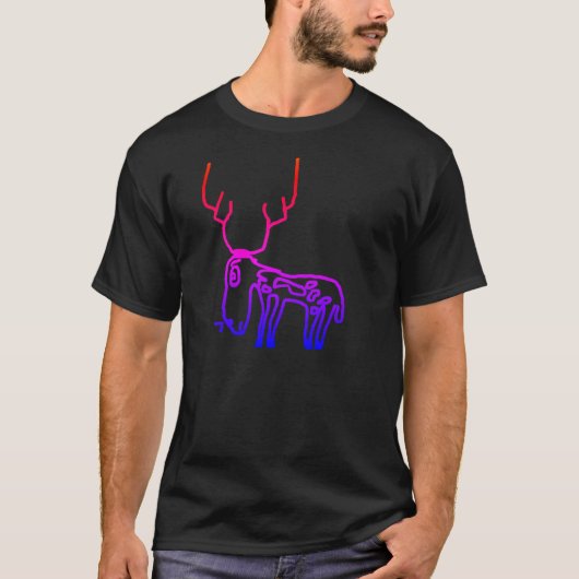 Reindeder Antlers Moderne kerstmonogram Initiaal T-shirt (Voorkant)