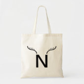 Reindeder Antlers Moderne kerstmonogram Initiaal Tote Bag (Voorkant)