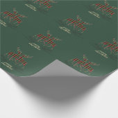 Reindeders Buffalo Pset Green Merry Kerstmis Cadeaupapier (Hoek)