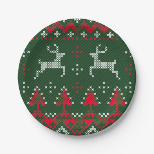 ReindedFunny Kerstmis, Ugly Sweater Paper Borden Papieren Bordje