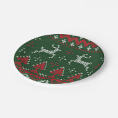 ReindedFunny Kerstmis, Ugly Sweater Paper Borden Papieren Bordje (Gekanteld)