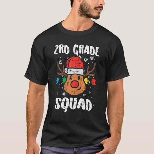 Reindeer 2nd Grade Teacher Squad Christmas Day Of  T-shirt (Voorkant)