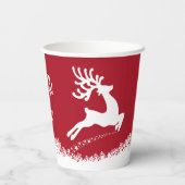 Reindeer aangepaste tekstkopjes papieren bekers (Achterkant)