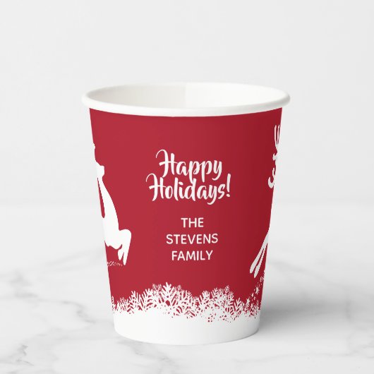 Reindeer aangepaste tekstkopjes papieren bekers (Links)