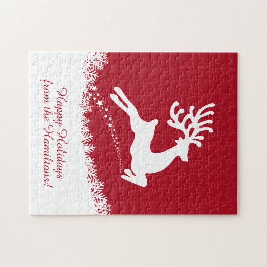 Reindeer aangepaste tekstpuzzel legpuzzel (Horizontaal)