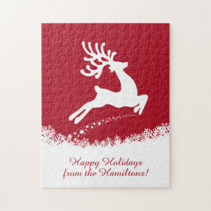 Reindeer aangepaste tekstpuzzel legpuzzel