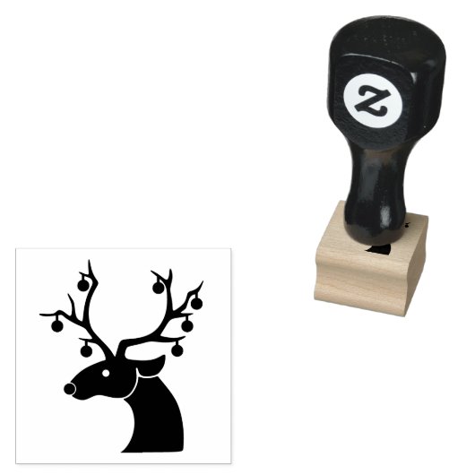 Reindeer and Baubles Rubberstempel (Gestempeld)