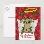 Reindeer Angel is het seizoen van de Vegan Briefkaart (Voorkant / Achterkant)