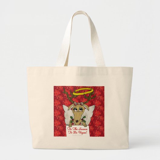 Reindeer Angel is het seizoen van de Vegan Grote Tote Bag (Voorkant)