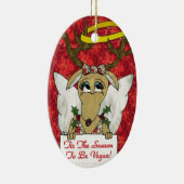 Reindeer Angel is het seizoen van de Vegan Keramisch Ornament (Rechts)