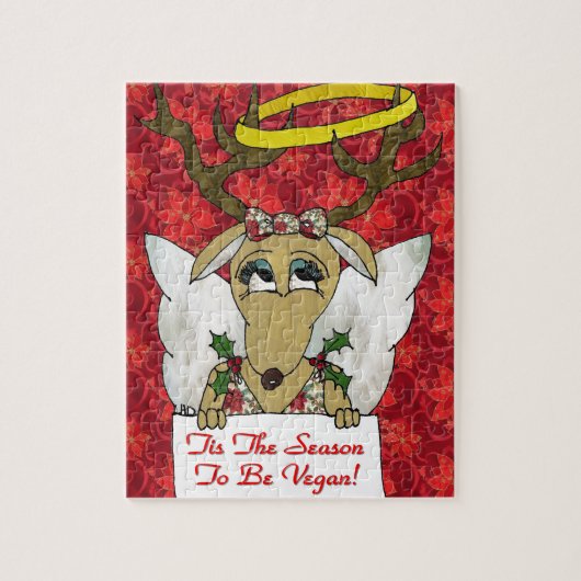 Reindeer Angel is het seizoen van de Vegan Legpuzzel (Verticaal)